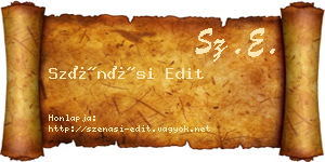 Szénási Edit névjegykártya
